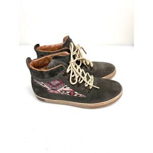 Inkkas Camping Boots Gray Suede Women's 9 Peruvian Inlay Hiking Outdoors Travel